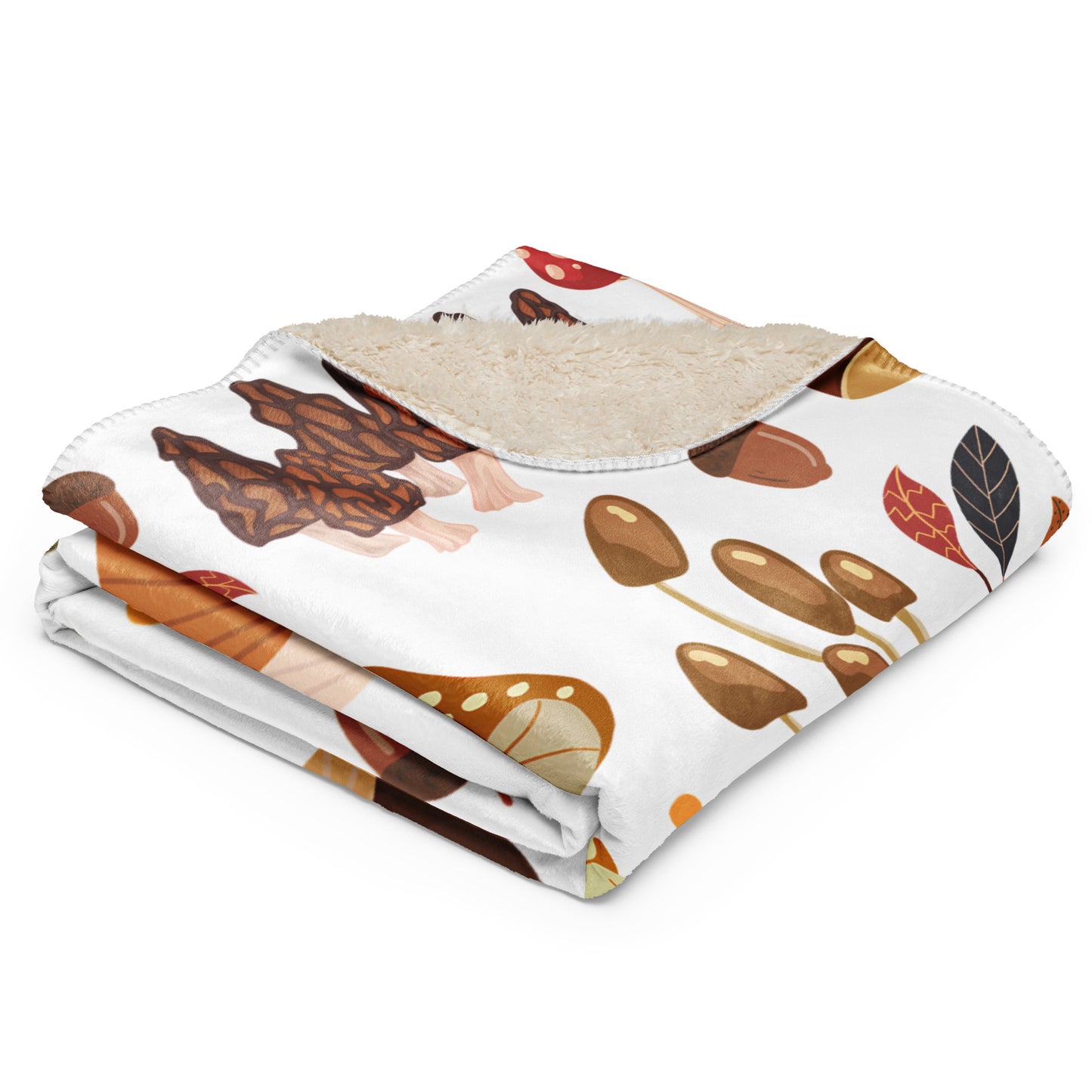 Retro Mushroom Sherpa Blanket
