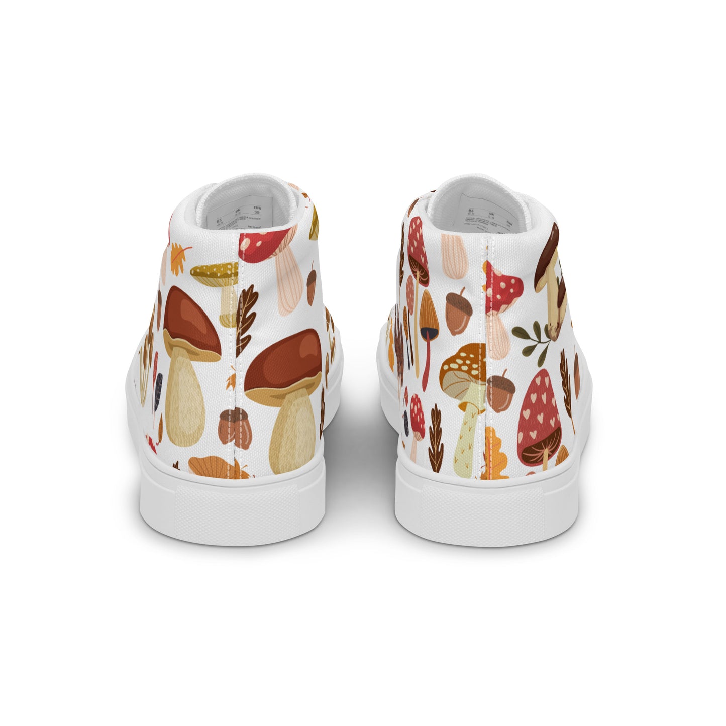 Cottagecore Mushroom Shoes | Retro Canvas Sneakers | Women High Tops | Toadstool Shoes