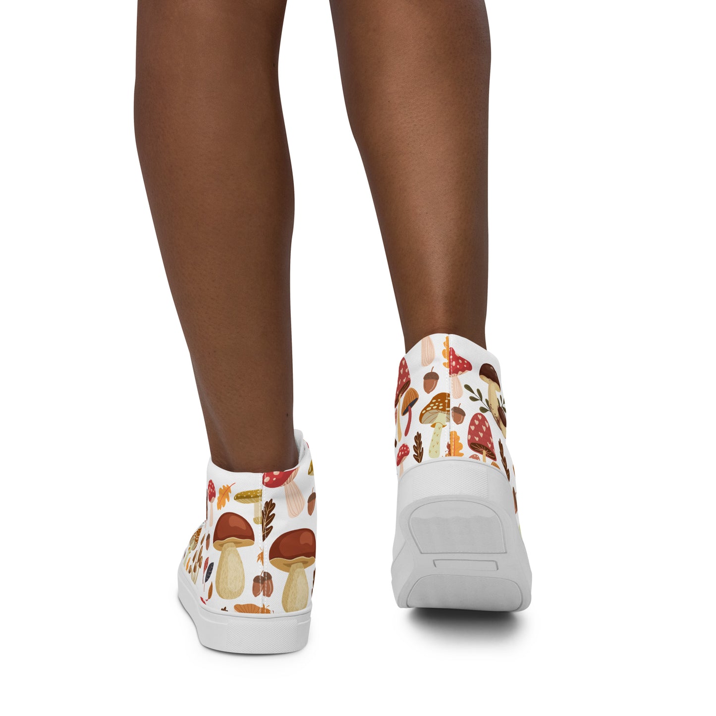 Cottagecore Mushroom Shoes | Retro Canvas Sneakers | Women High Tops | Toadstool Shoes