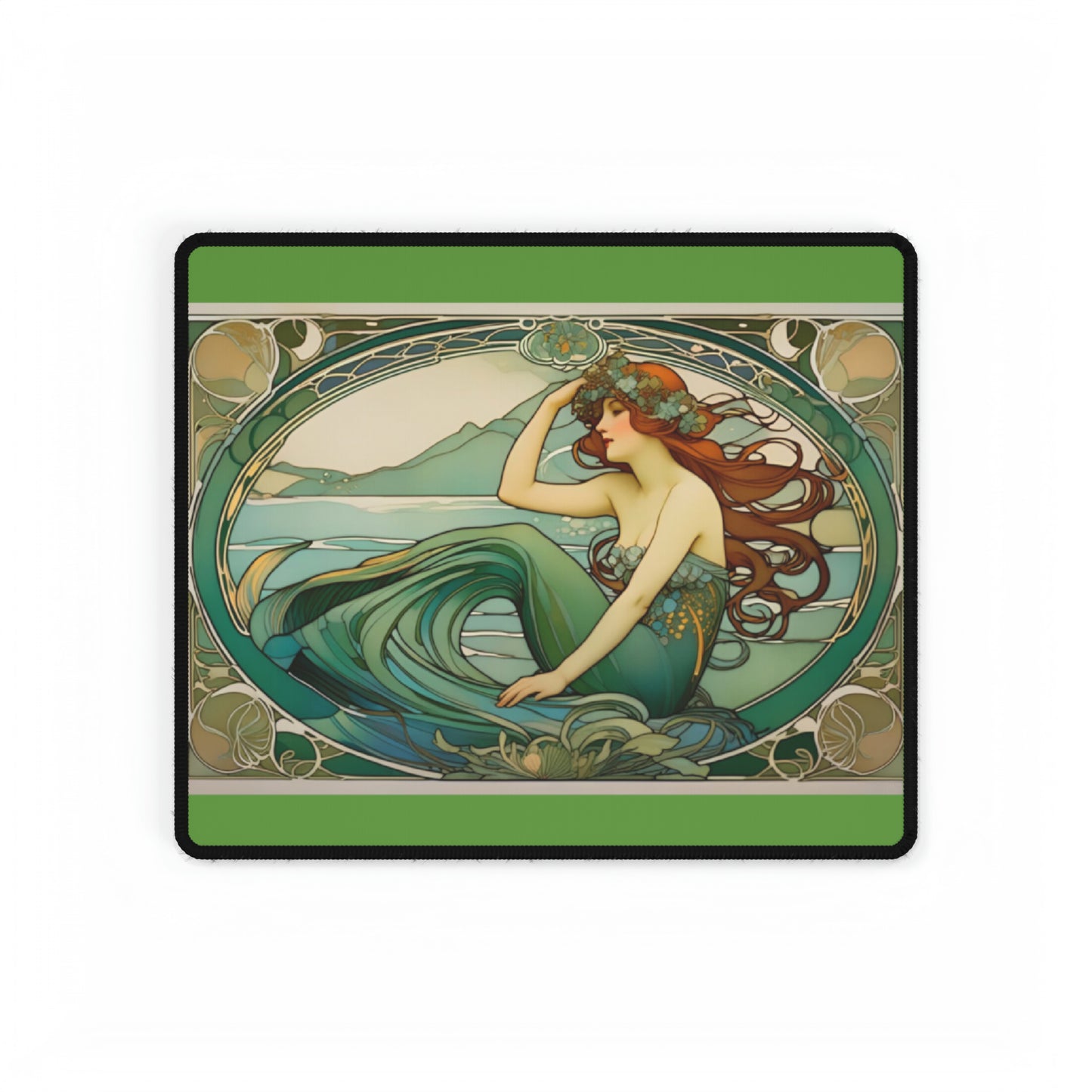 Art Nouveau Mermaid Desk Mat, Mermaidcore Deskmat, Fantasy Mousepad, Mermaid Desk Pad, Gifts for Mermaid Lovers