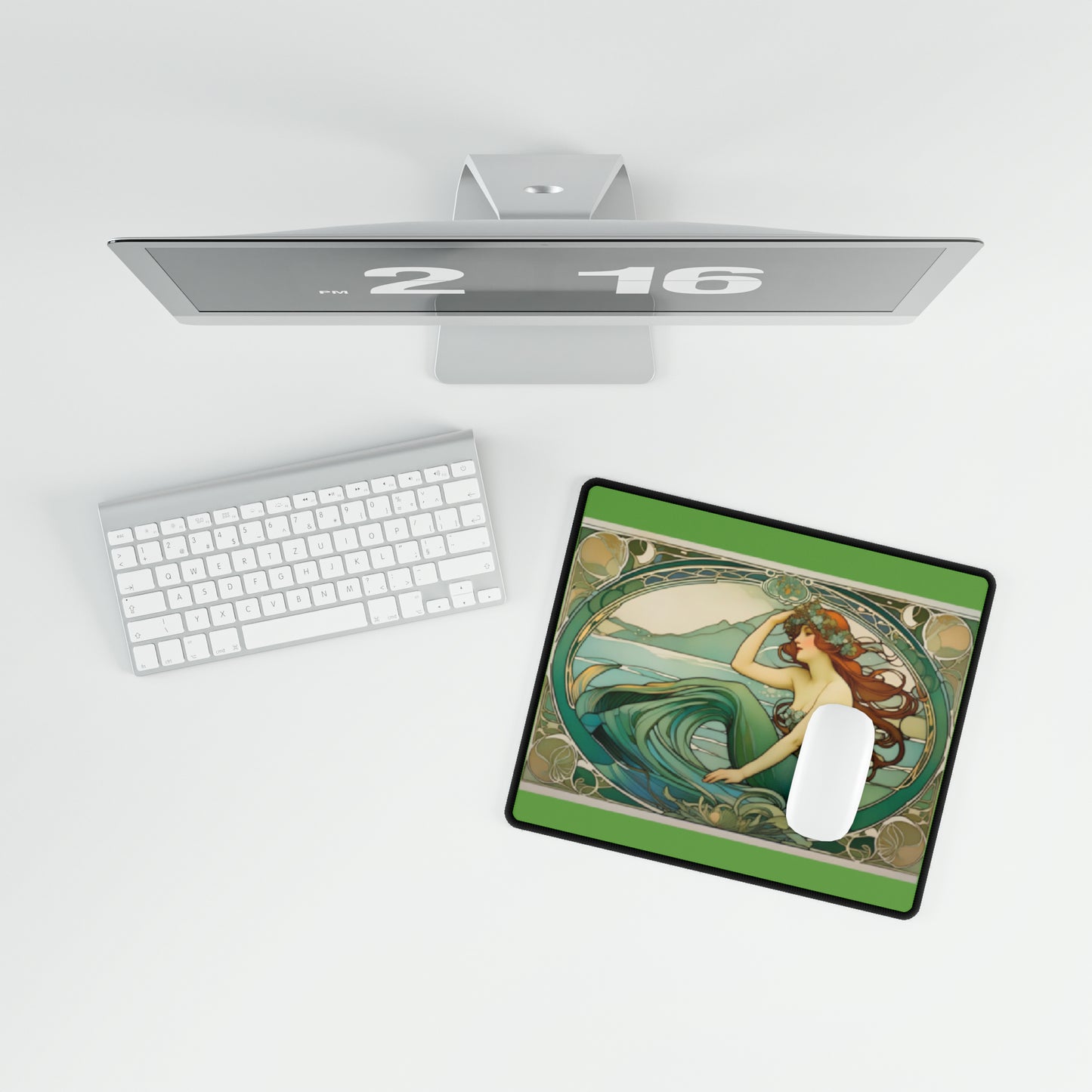 Art Nouveau Mermaid Desk Mat, Mermaidcore Deskmat, Fantasy Mousepad, Mermaid Desk Pad, Gifts for Mermaid Lovers