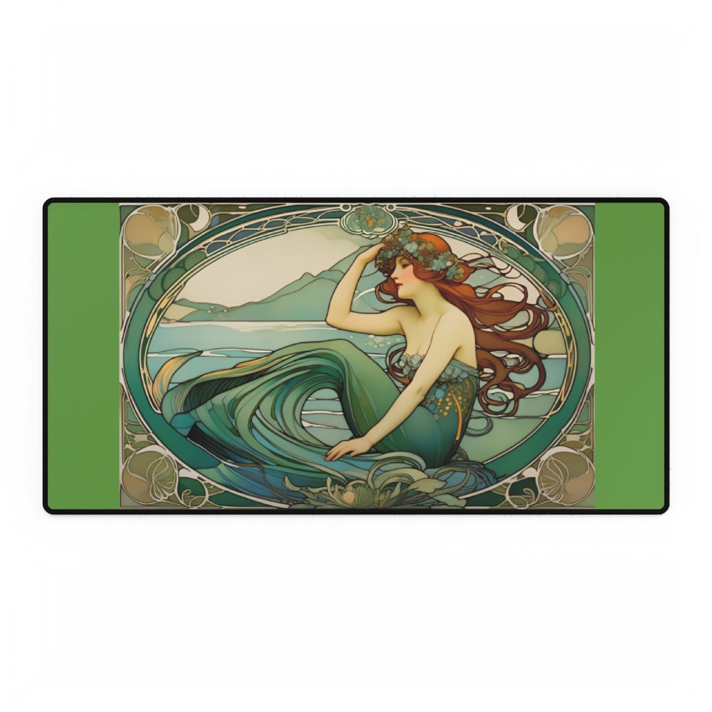 Art Nouveau Mermaid Desk Mat, Mermaidcore Deskmat, Fantasy Mousepad, Mermaid Desk Pad, Gifts for Mermaid Lovers